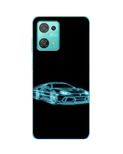 Чехол для Blackview Oscal C30 с картинкой «Неоновый контур Lamborghini»