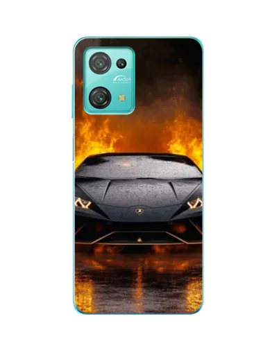 Чехол для Blackview Oscal C30 с картинкой «Lamborghini в огне»