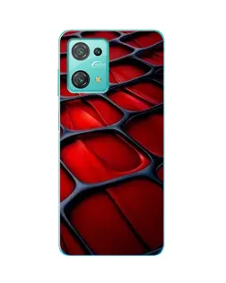 Чехол для Blackview Oscal C30 с картинкой «Красная глянцевая сетка»