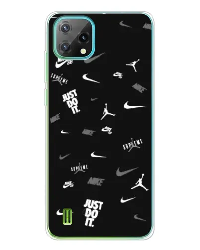 Чехол для Blackview Oscal C60 с картинкой «Nike Black Pattern»