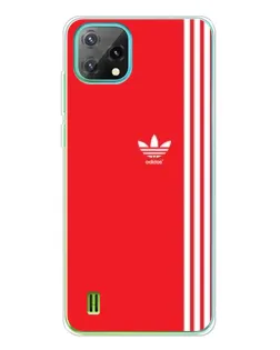 Чехол для Blackview Oscal C60 с картинкой «Красный минимализм Adidas»