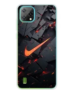 Чехол для Blackview Oscal C60 с картинкой «Nike — эффект разломов»