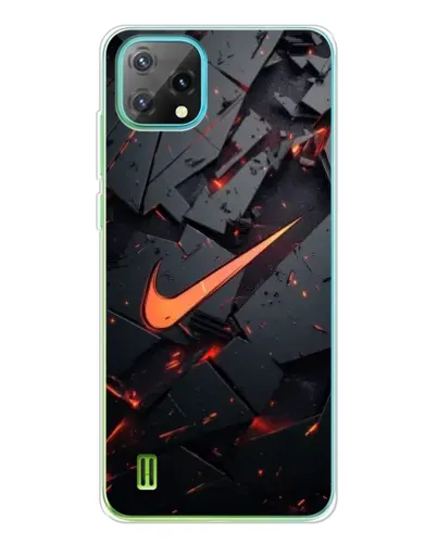 Чехол для Blackview Oscal C60 с картинкой «Nike — эффект разломов»