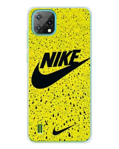 Чехол для Blackview Oscal C60 с картинкой «Желтый текстурный Nike»