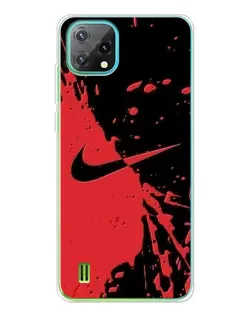 Чехол для Blackview Oscal C60 с картинкой «Красные брызги Nike»