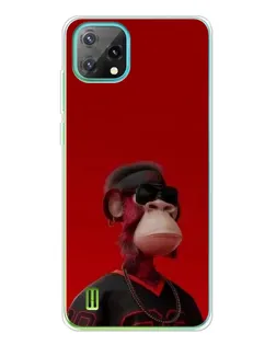 Чехол для Blackview Oscal C60 с картинкой «Bored Ape в красном»
