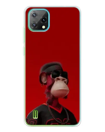 Чехол для Blackview Oscal C60 с картинкой «Bored Ape в красном»