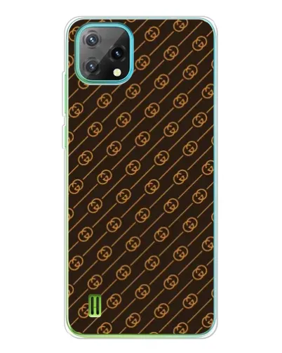 Чехол для Blackview Oscal C60 с картинкой «Gucci — золотые диагонали»