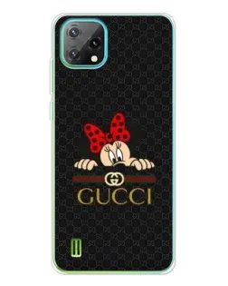 Чехол для Blackview Oscal C60 с картинкой «Минни Маус Gucci — черный»