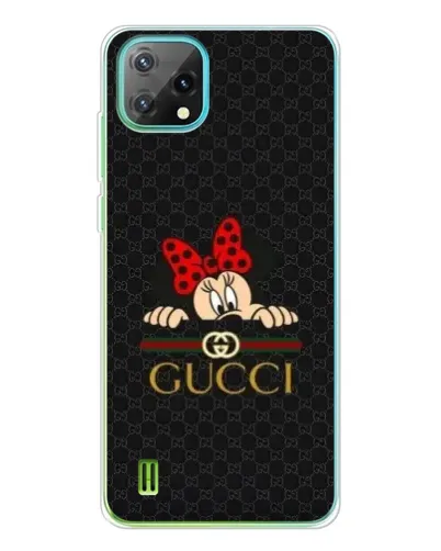 Чехол для Blackview Oscal C60 с картинкой «Минни Маус Gucci — черный»