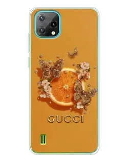 Чохол для Blackview Oscal C60 з картинкою «Gucci — золоті метелики»