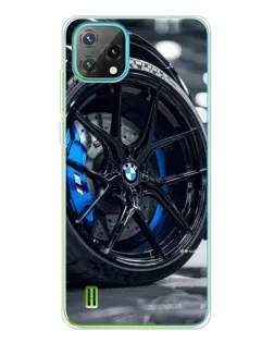 Чехол для Blackview Oscal C60 с картинкой «Колесо BMW вблизи»