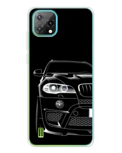 Чехол для Blackview Oscal C60 с картинкой «Темный силуэт BMW»