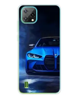 Чехол для Blackview Oscal C60 с картинкой «Голубая BMW M4»