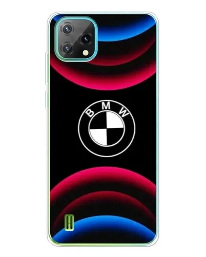 Чехол для Blackview Oscal C60 с картинкой «Логотип BMW и неоновые дуги»
