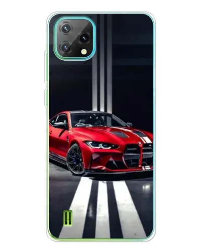 Чехол для Blackview Oscal C60 с картинкой «Красная BMW на дороге»