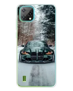 Чехол для Blackview Oscal C60 с картинкой «BMW в зимнем лесу»