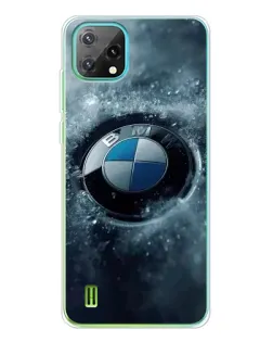 Чехол для Blackview Oscal C60 с картинкой «Логотип BMW — лед»