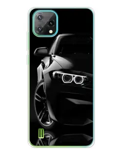 Чехол для Blackview Oscal C60 с картинкой «Черная BMW — профиль»