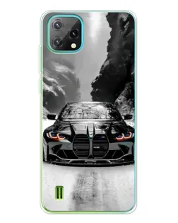 Чехол для Blackview Oscal C60 с картинкой «BMW — акварельный дрифт»