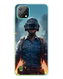 Чехол для Blackview Oscal C60 с картинкой «PUBG — реалистичный герой»