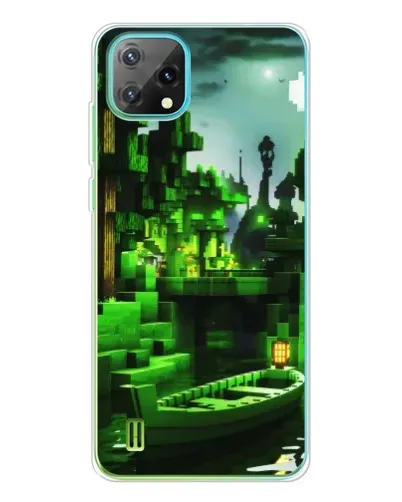 Чехол для Blackview Oscal C60 с картинкой «Minecraft лесной пейзаж»