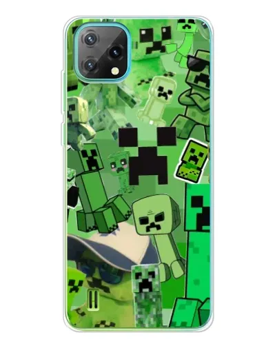 Чехол для Blackview Oscal C60 с картинкой «Криперы Minecraft»