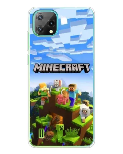 Чехол для Blackview Oscal C60 с картинкой «Minecraft классический мир»