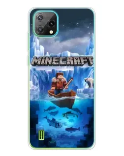Чехол для Blackview Oscal C60 с картинкой «Minecraft ледяной мир»