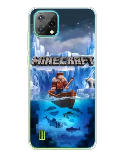 Чехол для Blackview Oscal C60 с картинкой «Minecraft ледяной мир»