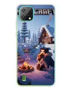 Чехол для Blackview Oscal C60 с картинкой «Зимний Minecraft»
