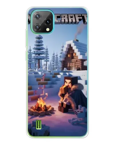 Чехол для Blackview Oscal C60 с картинкой «Зимний Minecraft»