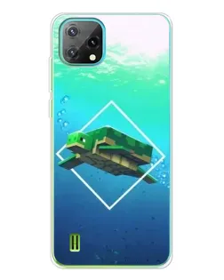 Чехол для Blackview Oscal C60 с картинкой «Черепаха Minecraft»