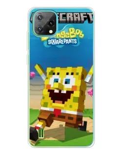 Чехол для Blackview Oscal C60 с картинкой «Губка Боб Minecraft»