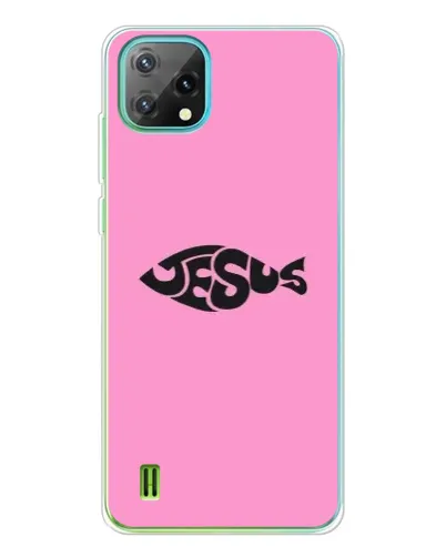 Чехол для Blackview Oscal C60 с картинкой «Розовый символ  Jesus»