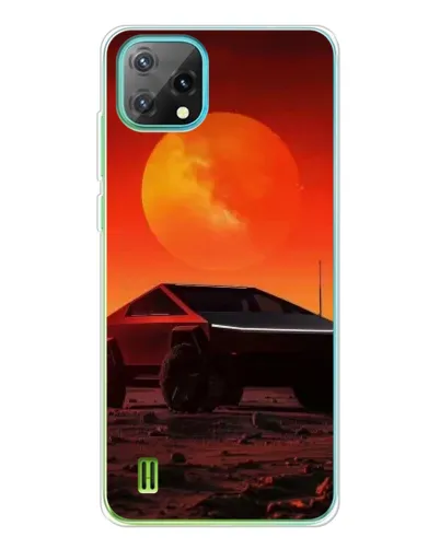 Чехол для Blackview Oscal C60 с картинкой «Cybertruck на Марсе»