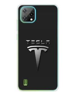 Чехол для Blackview Oscal C60 с картинкой «Стальной логотип Tesla»