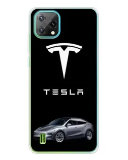 Чехол для Blackview Oscal C60 с картинкой «Tesla Model Y»