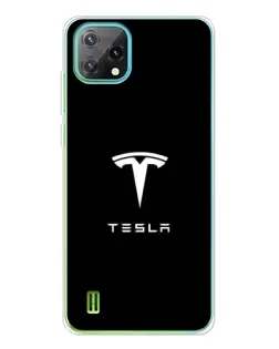 Чехол для Blackview Oscal C60 с картинкой «Tesla White Logo»