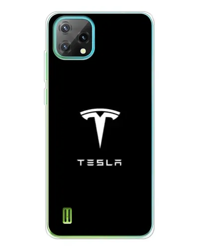 Чехол для Blackview Oscal C60 с картинкой «Tesla White Logo»