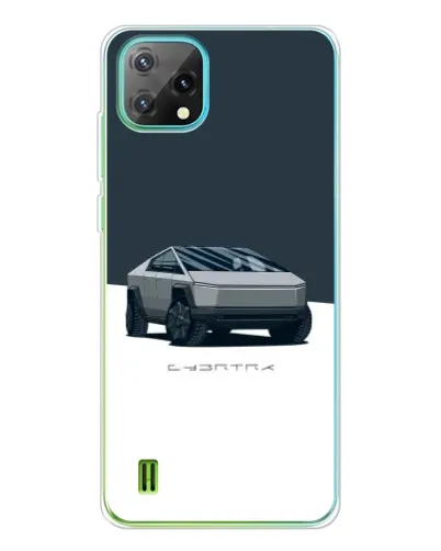 Чехол для Blackview Oscal C60 с картинкой «Серебристый Cybertruck Tesla»