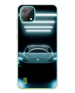 Чехол для Blackview Oscal C60 с картинкой «Tesla в неоне»