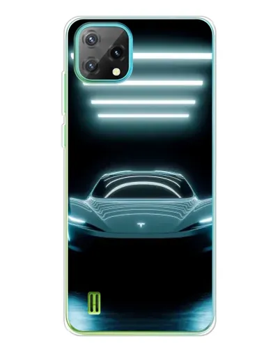 Чехол для Blackview Oscal C60 с картинкой «Tesla в неоне»