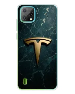 Чехол для Blackview Oscal C60 с картинкой «Мраморная Tesla Gold»