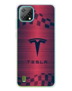 Чехол для Blackview Oscal C60 с картинкой «Тесла красный карбон»