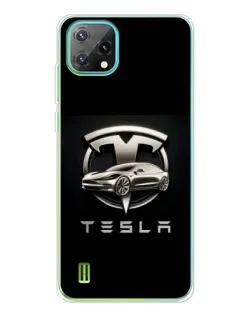 Чехол для Blackview Oscal C60 с картинкой «Tesla — серебристое авто»