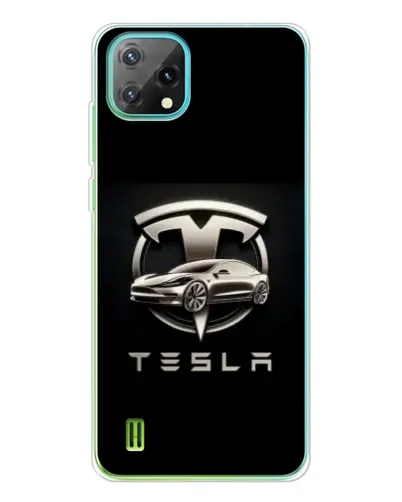 Чехол для Blackview Oscal C60 с картинкой «Tesla — серебристое авто»