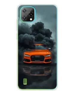 Чехол для Blackview Oscal C60 с картинкой «Audi в облаках дыма»