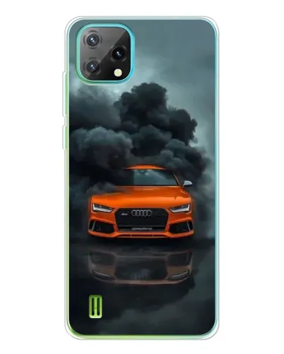 Чехол для Blackview Oscal C60 с картинкой «Audi в облаках дыма»