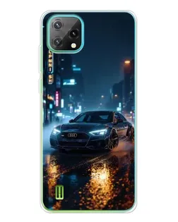 Чехол для Blackview Oscal C60 с картинкой «Ночной город и Audi»